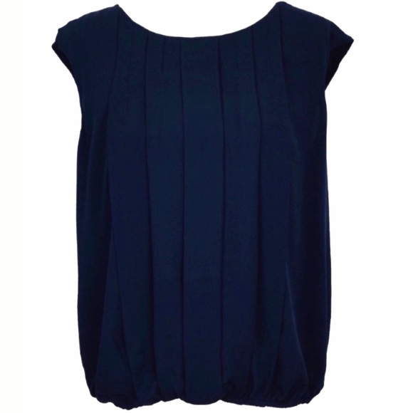 Daniel Rainn Tops - Daniel Rainn Black Pleated Open V Neck Back Top L